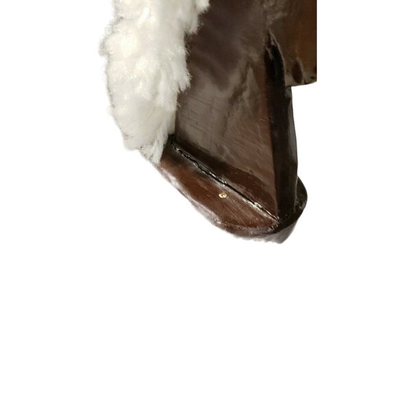 Handcrafted Brown & White Wooden Rocking Horse Toy Decor - Picture 7 of 8